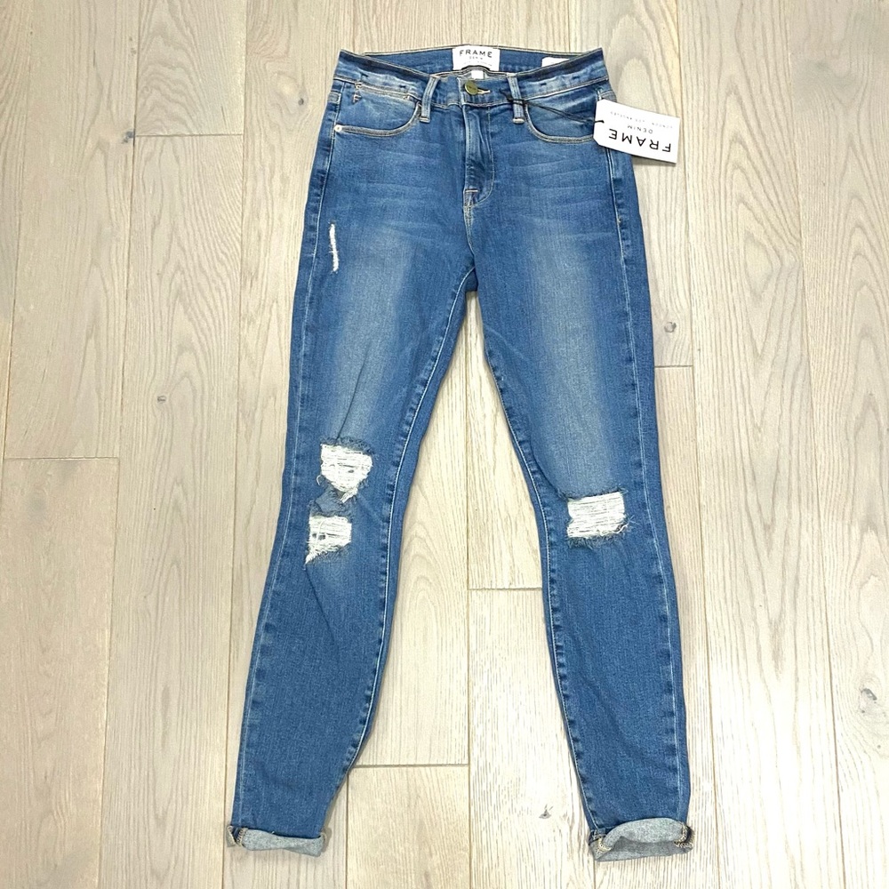 Frame Skinny Destructed Jeans Size 24